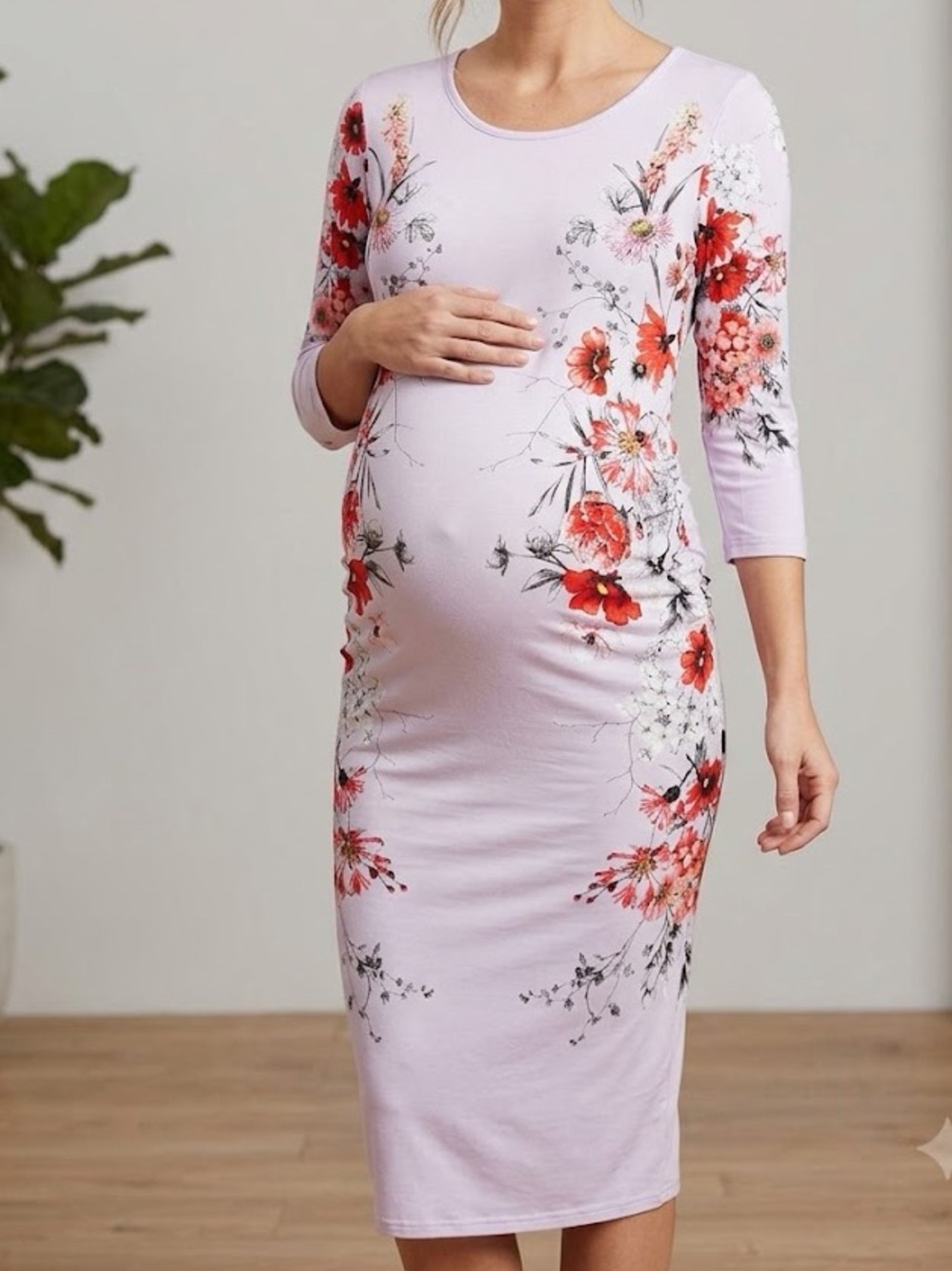 Bluebelle Lilac Floral Maternity Dress